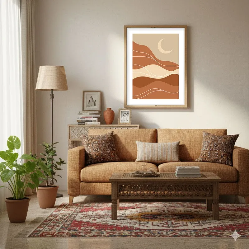 Desert Drift Canvas Wall Painting With Brown Frame media 4