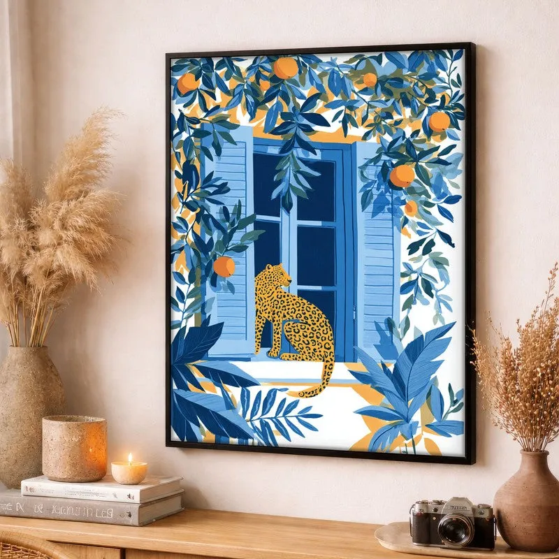 Jungle Charm Canvas Wall Painting - Black Frame media 3