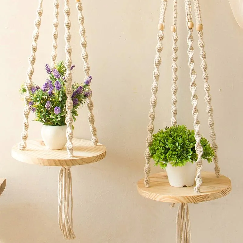 Oskar Pine Wood Hanging Shelf - Set Of Two media 3