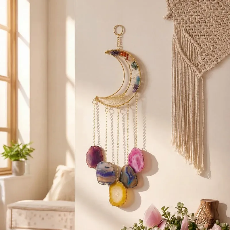 Lunar Crystal Cascade Metal Dreamcatcher media 1