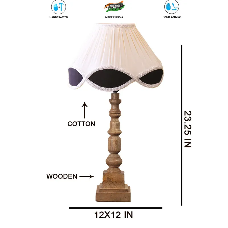 Valencia Arbor Wooden Table Lamp - White,Brown media 7