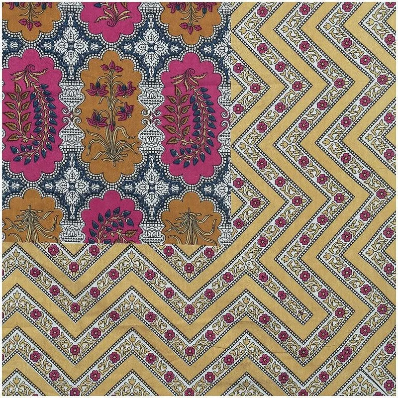 Floraum Cotton Bedsheet (Pink,Beige) - 240 TC media 7