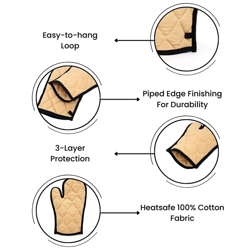 Swayam Teplo Kitchen Gloves (Beige & Black) - Set Of Two media 8