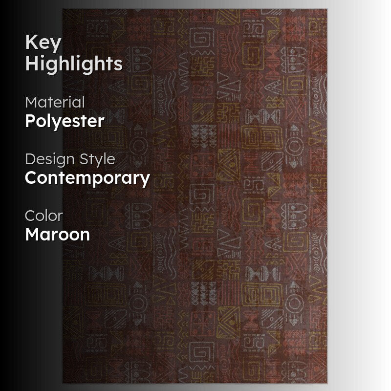 Yanika Boho Carpet - Maroon media 2
