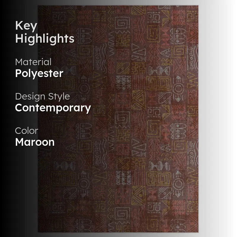 Yanika Boho Carpet - Maroon - 2