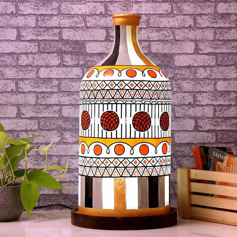 Mirza Traditional Hand Painted Glass Table Lamp - Multicolor media 3