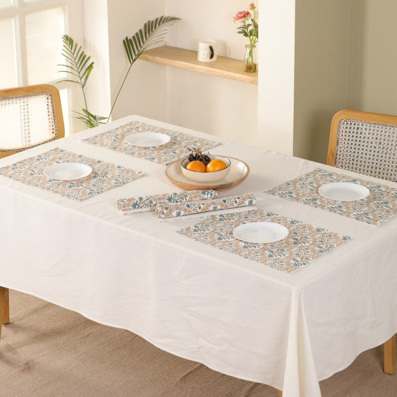 Floral Aura Canvas Table Mats - Set Of Six