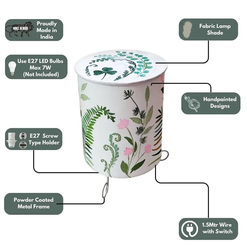 Fern Dream Handpainted Fabric Table Lamp - Multicolor media 3