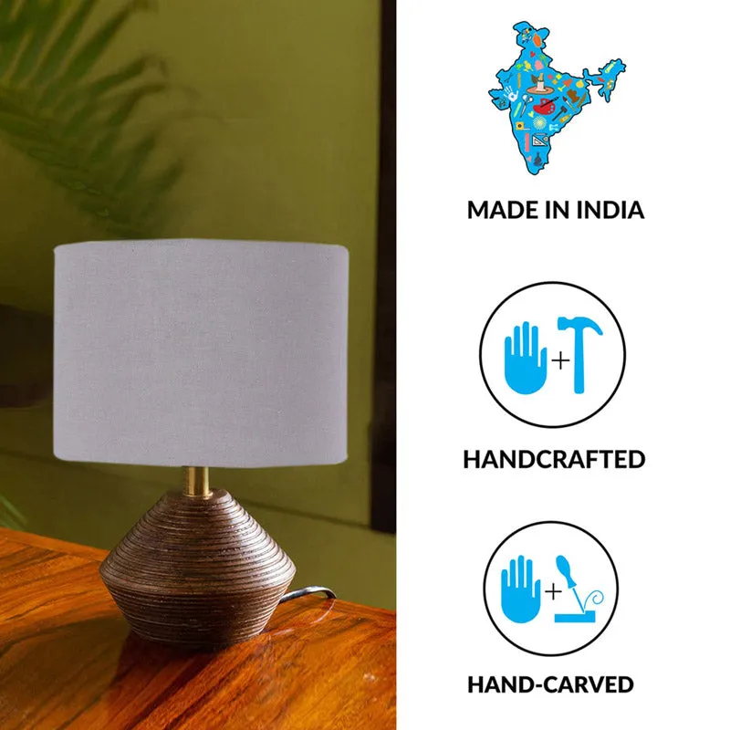 Yami Wooden Table Lamp - Grey,Brown media 4