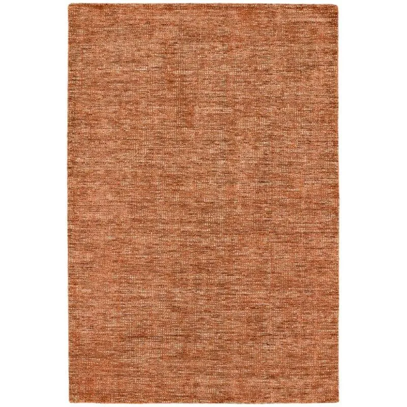 Thread Tale Hand Woven Wool Rug - Orange & Brown media 1