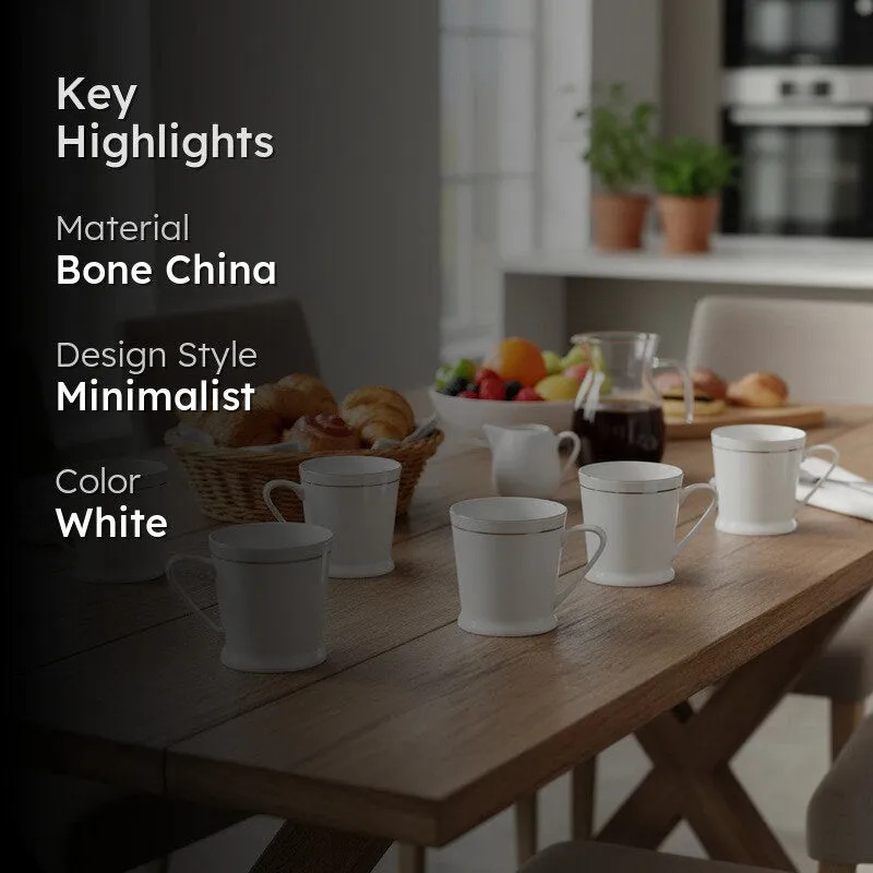 Minnisa Bone China Tea Cup (200 mL Each) - Set of Six media 2