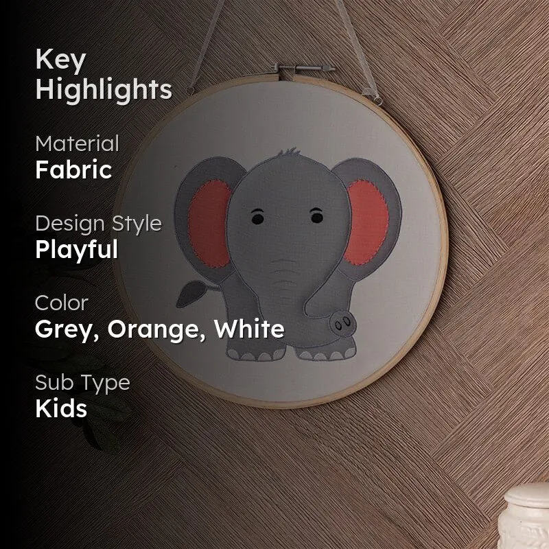 Jumbo Jude Fabric Wall Accent - Elephant Collection media 2