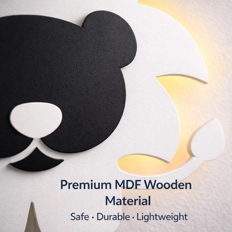 Silenor Lion Battery Operated MDF Wall Lamp - White media 6