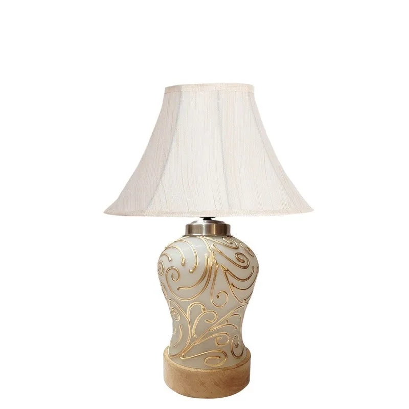 Lumithra Wooden Table Lamp - OffWhite media 4