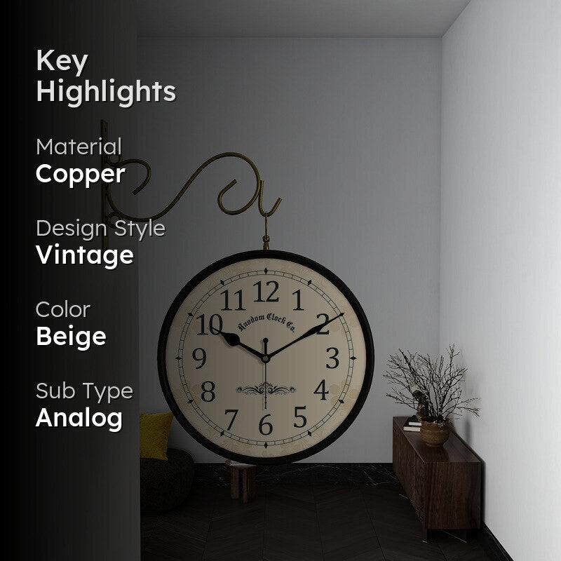 Bronzewick Double Sided Wall Clock media 2