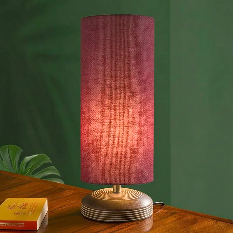 Savera Siera Fabric Table Lamp - Pink,Brown media 1