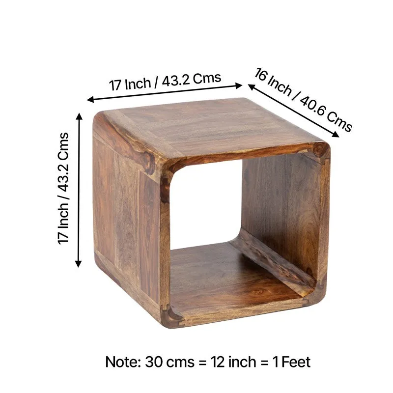 Overox Sheesham Wooden Side & Bedside Table - Brown media 10