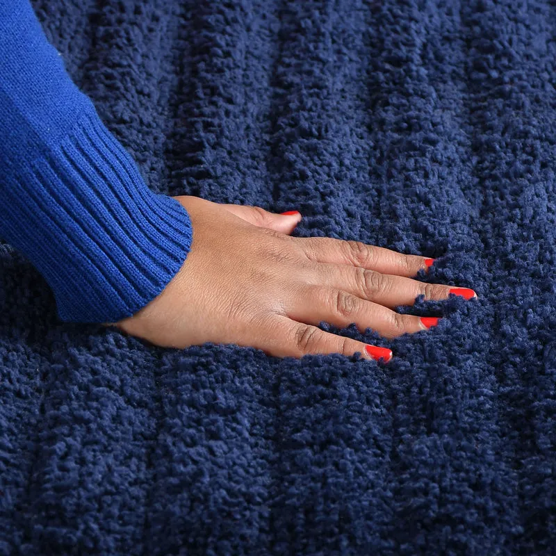 Averra Cotton Bath Mat - Navy Blue media 4