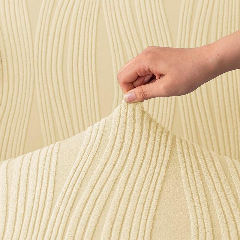 Velvet Night Solid Sofa Cover - Pale Yellow media 5