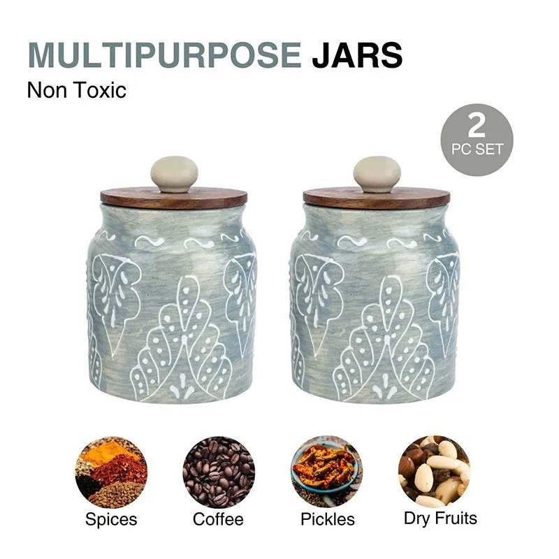 Ebano Ceramic Jar (500 mL Each) - Set Of Two media 5