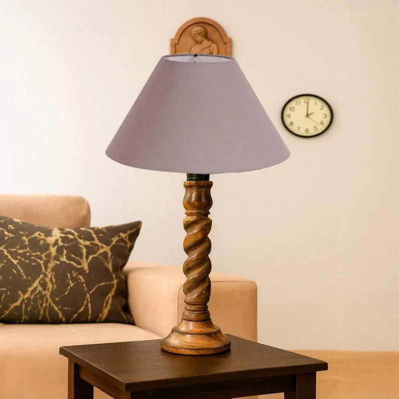 Elvane Liora Wooden Table Lamp - Grey media 4