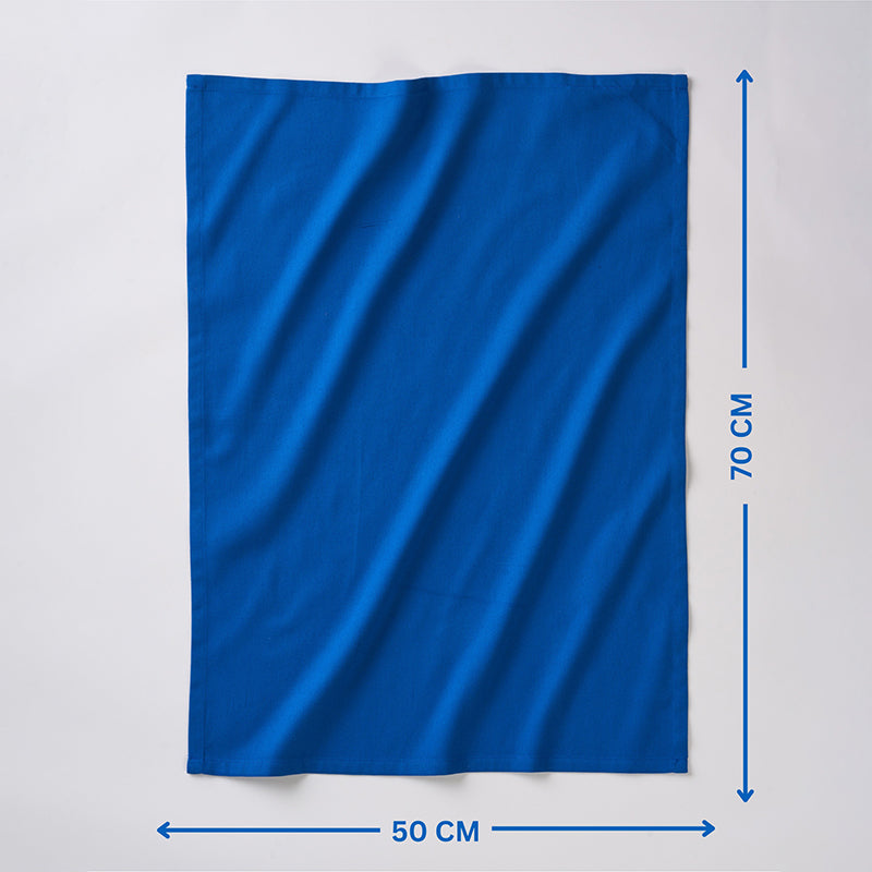 Sophistitch Solid Cotton Kitchen Towel (Blue) - Set Of Two media 5