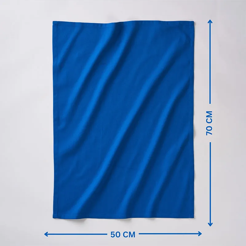 Sophistitch Solid Cotton Kitchen Towel (Blue) - Set Of Two media 5