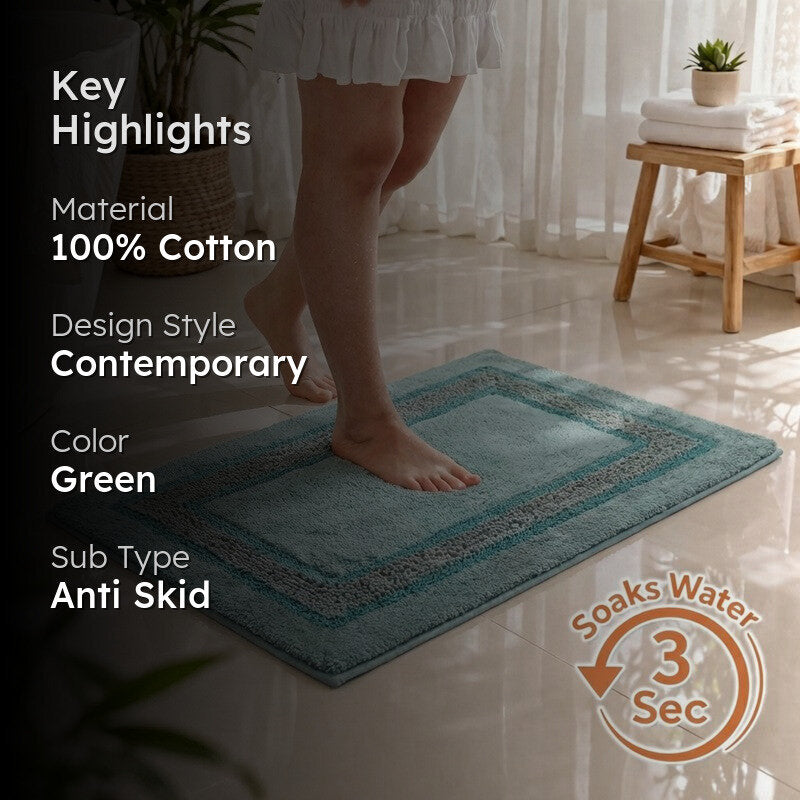 SpaStep Cotton Bath Mat - Green media 2