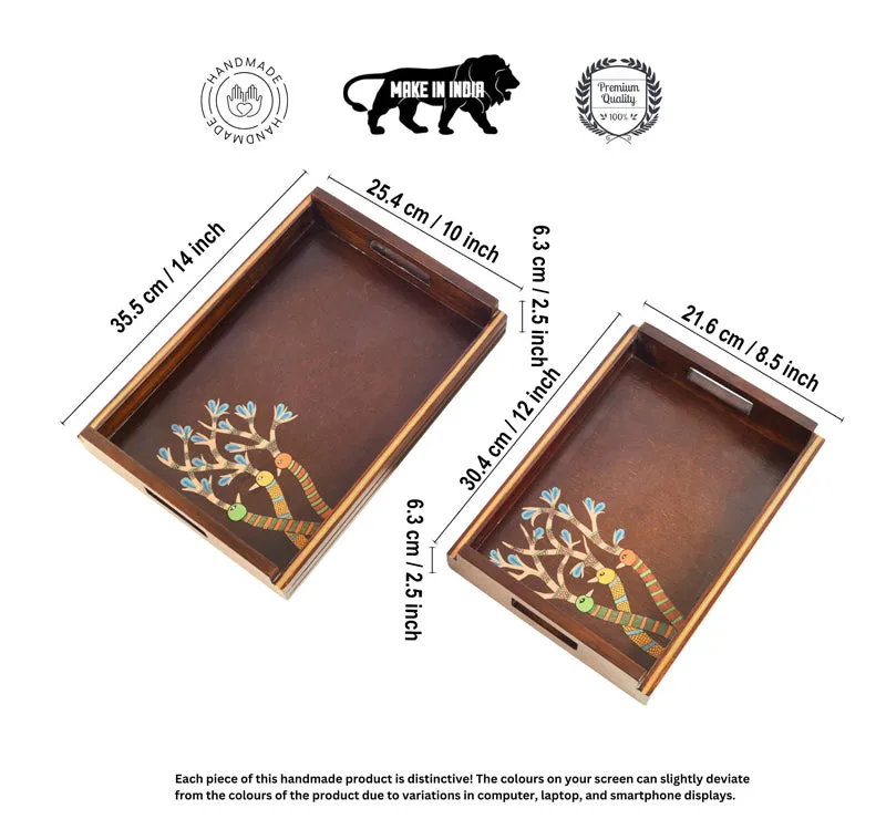 Chirpy Birdies Handcrafted  Serving Tray - Set of Two media 6