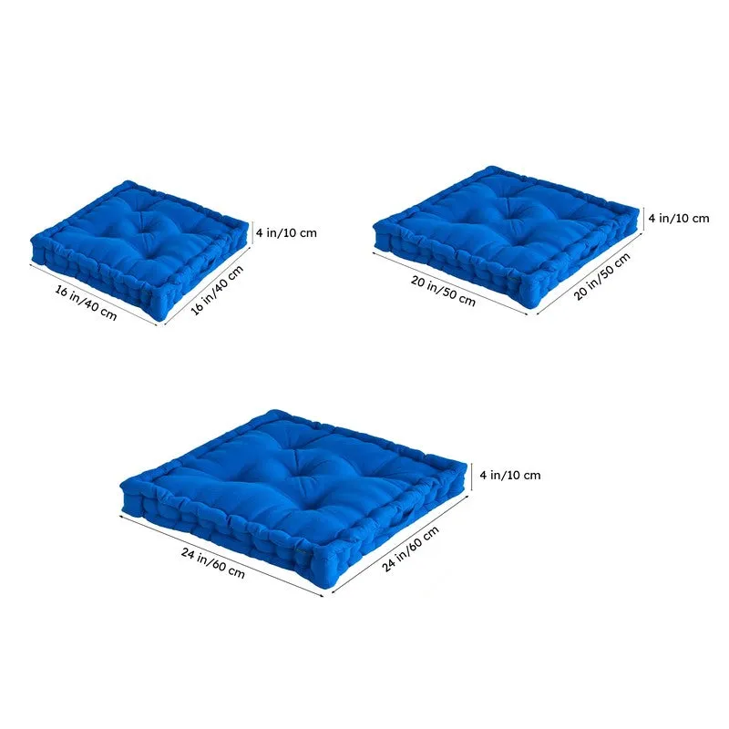 Marlon Cotton Floor Cushion - Classic Blue media 9