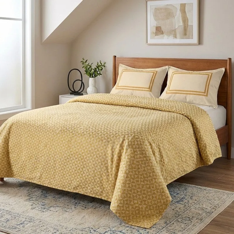 Pixel Nest Cotton Bedsheet (Yellow) - 224 TC media 1