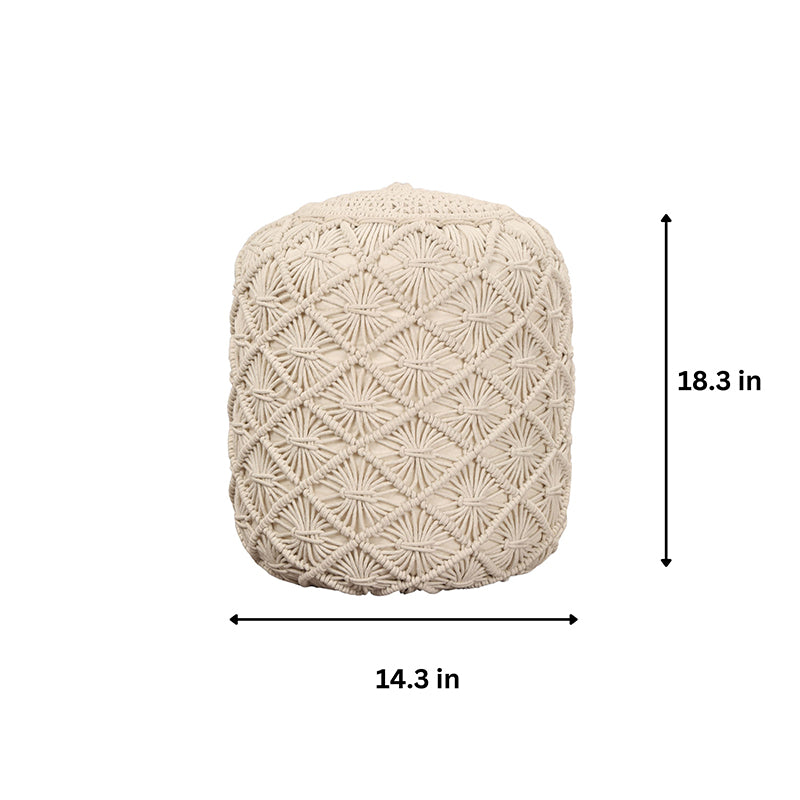 Boho Thread Macrame Pouffe image 6