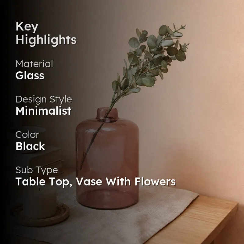 Pastel Bloom Glass Vase (Black) - Two Piece Set media 2