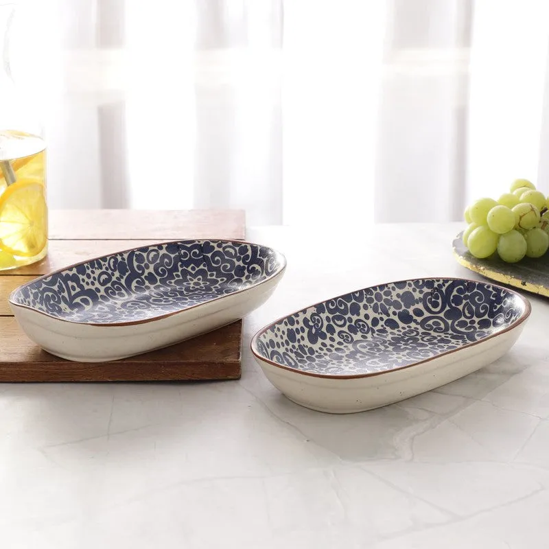 Speckled Stoneware Platter - Set Of Two media 1