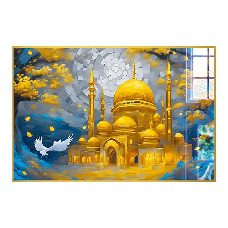 Palatial Aurum Modern Canvas Wall Art With Frame - Gold media 3