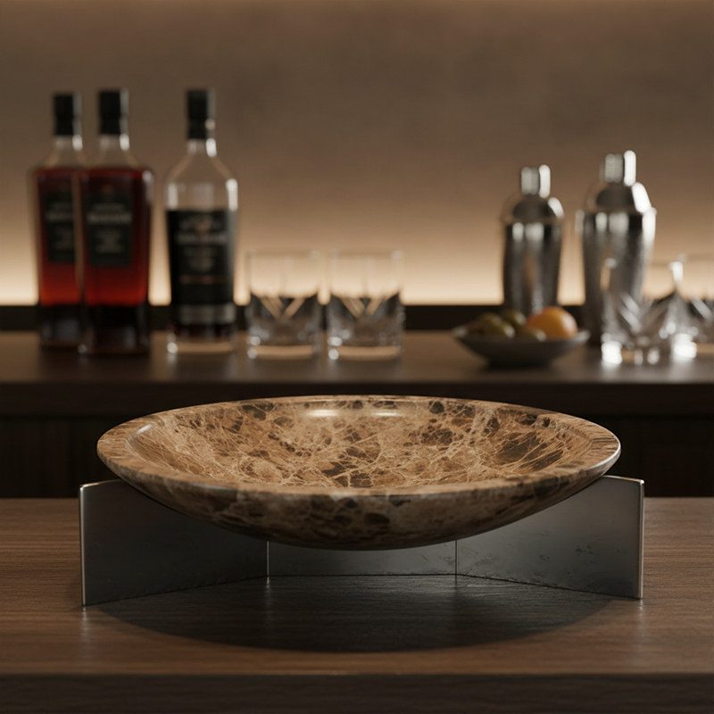 Terra Edge Marble Platter - Brown