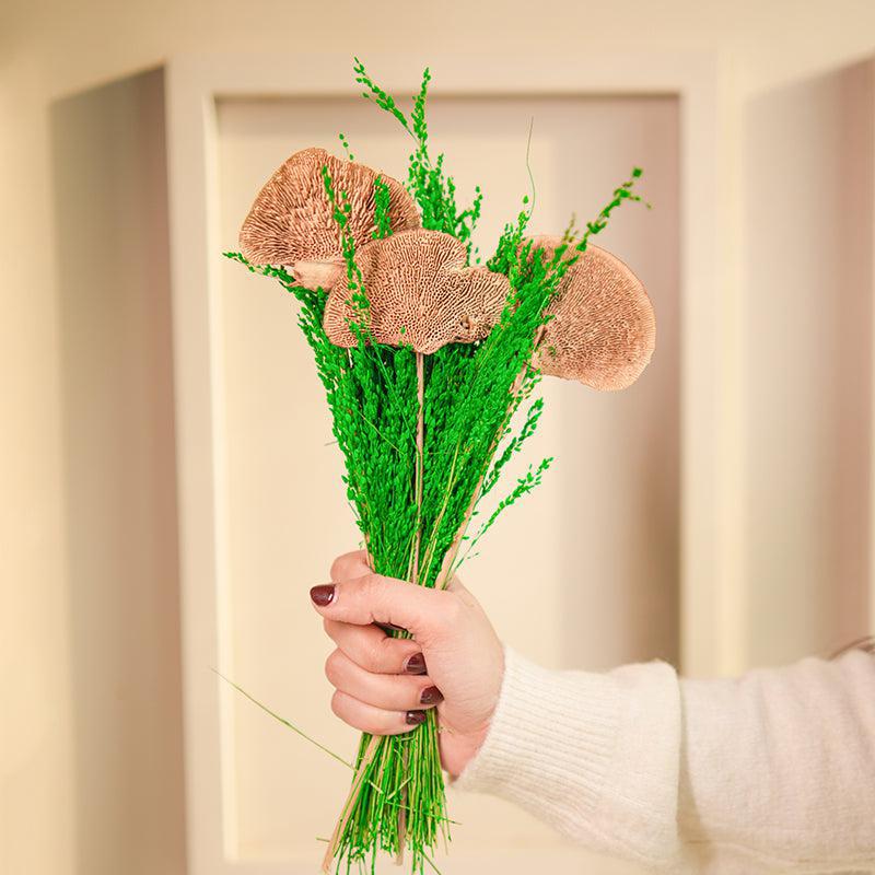 Green & Coral Dried Flower Bunch