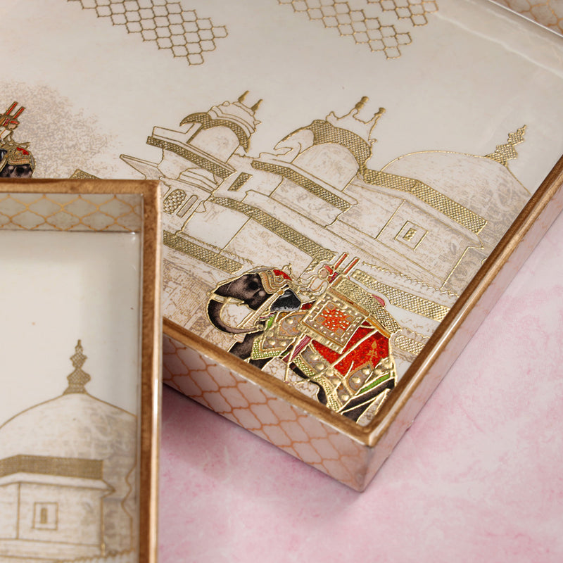 Haathi Parades Square Serving Tray - Set Of Two media 3