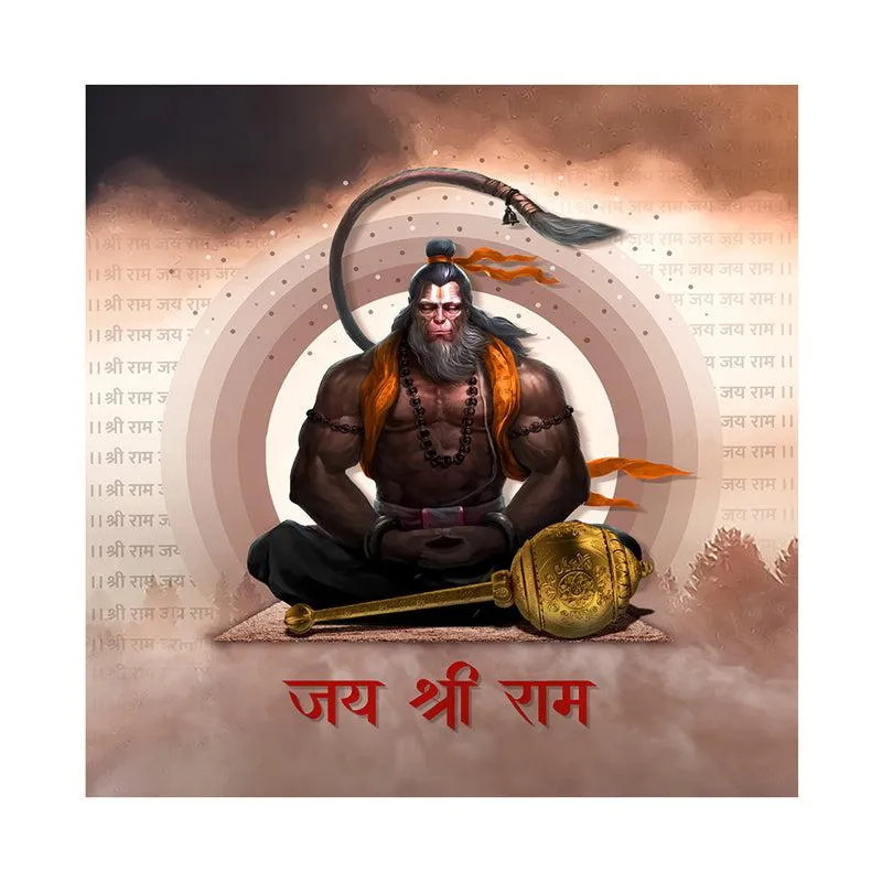Lord Hanuman Meditation Wall Painting media 4