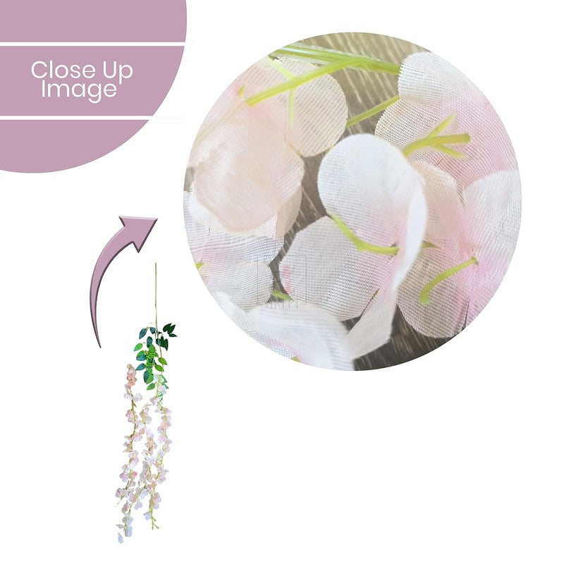 Wisteria Silk Lizzia Artificial Flower Vine - Peach media 6