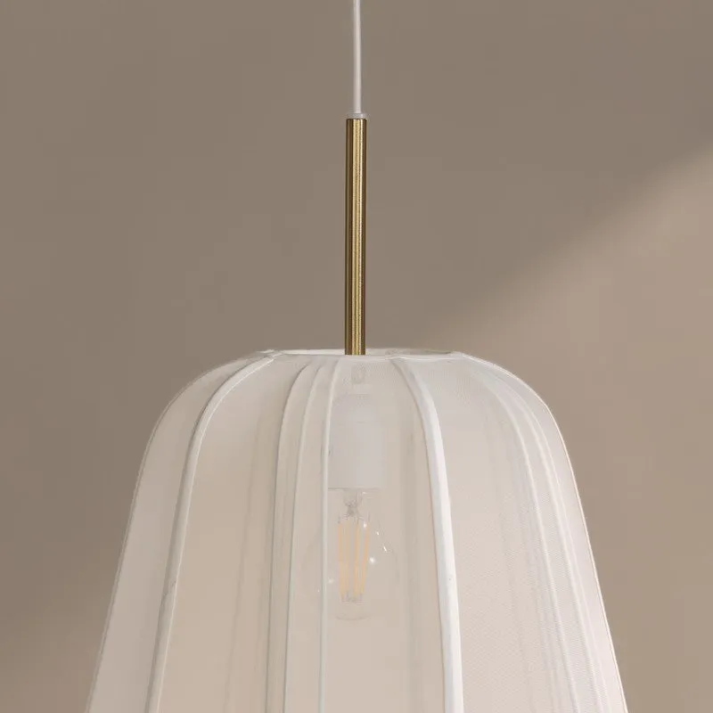 Fig Living Luxe Collection Fabric Ceiling Lamp - Ivory,Gold media 4