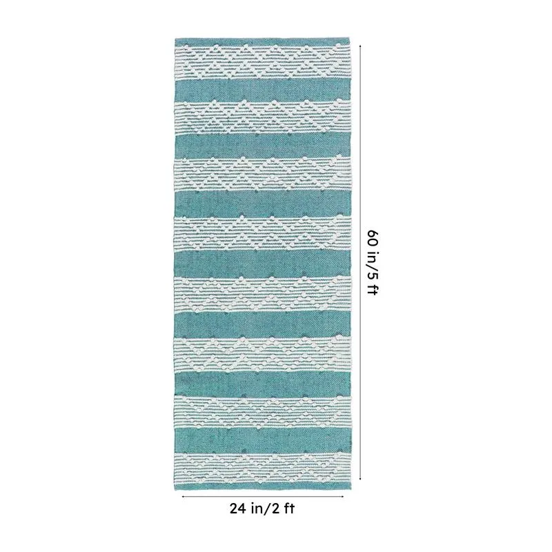 Weavax Cotton Runner Rug - Light Blue media 8