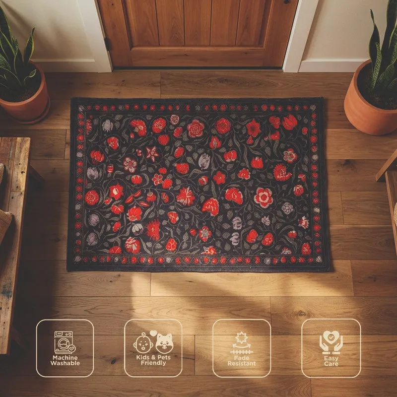 Floral Rush Cotton Hand Woven Cotton Rug media 7