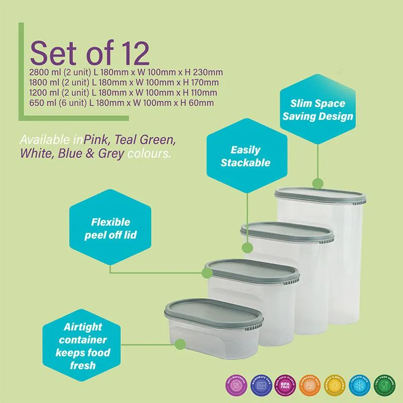 Elmera Storage Conatiner (Grey & White) - Set Of Twelve media 4