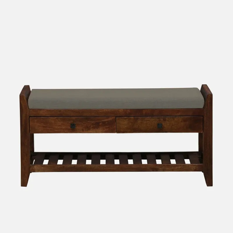 Harbor Nest Mango Wood Shoe Rack - Grey media 3