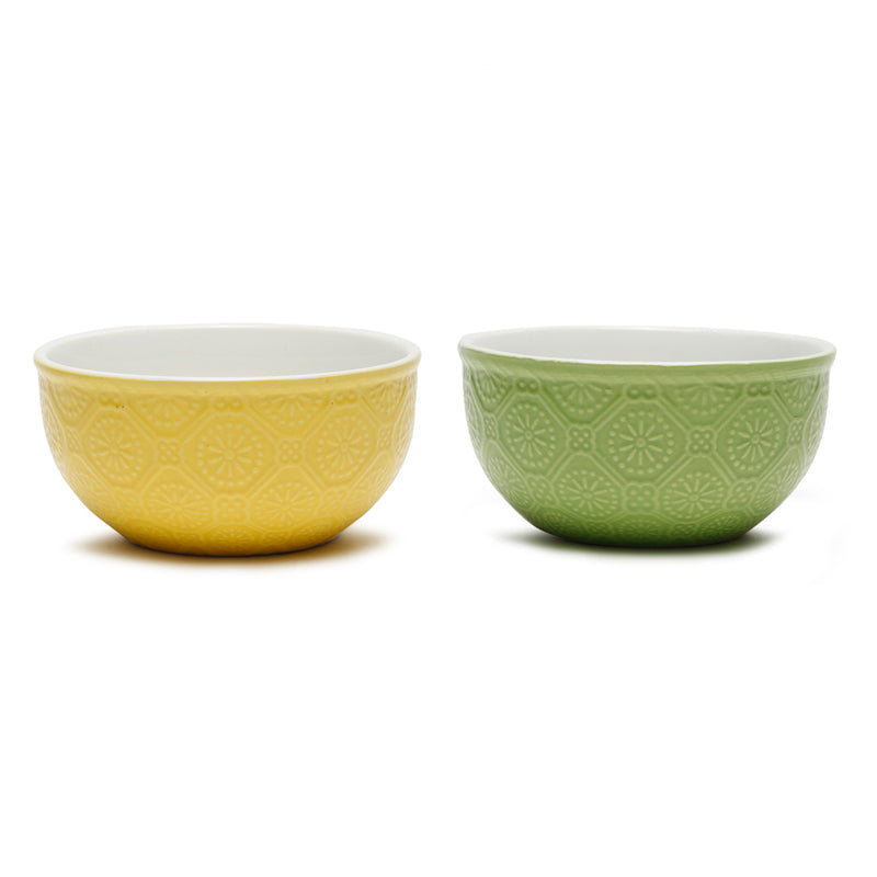 Cuppa Serving Bowl (Green,Yellow,600 mL) - Set Of Two media 3