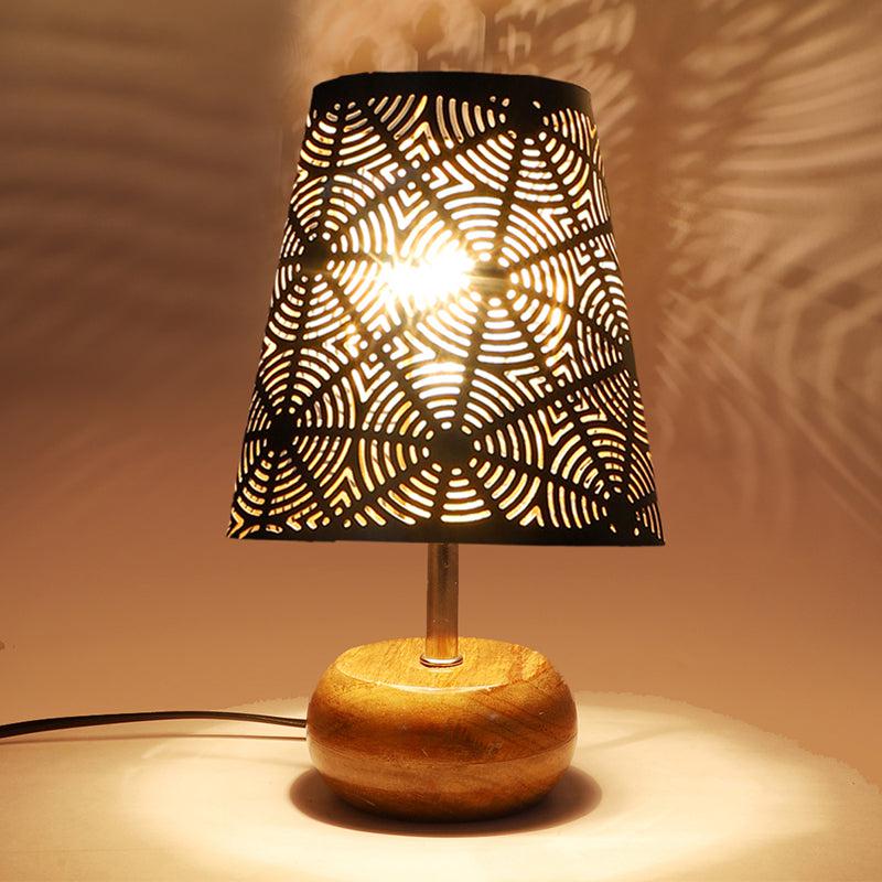 Astrova Etched Metal Table Lamp - Black,Brown