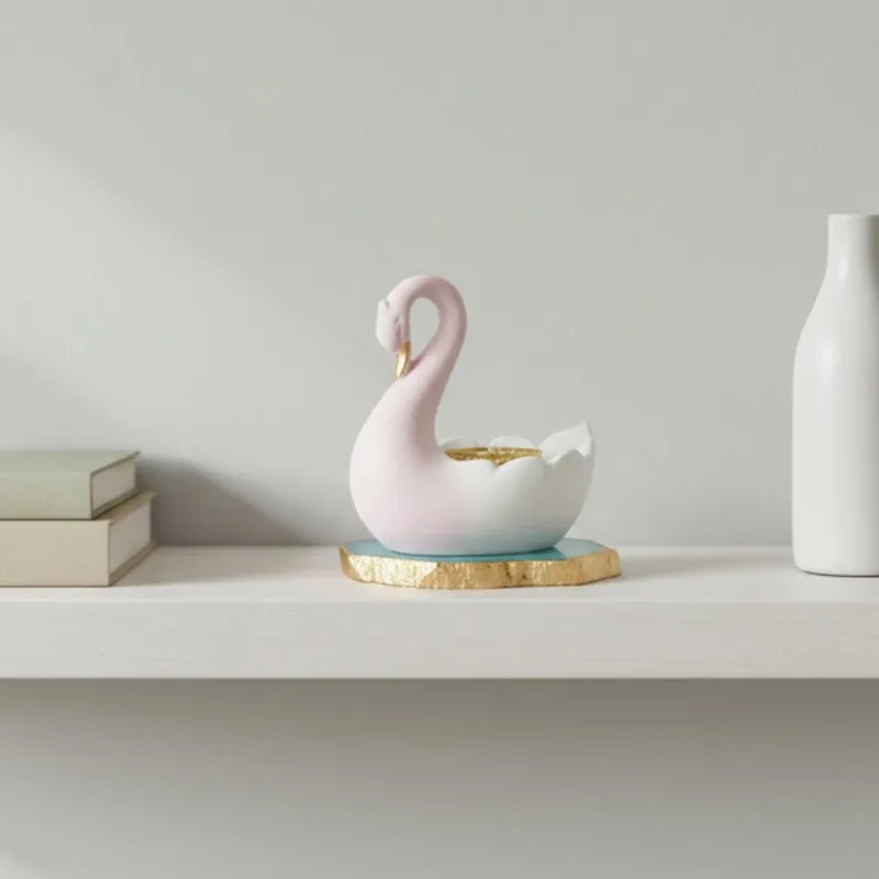 Swan Shaped Resin Tea Light Candle Holder - Turquoise media 6