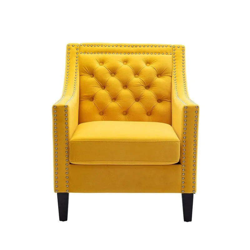 Softix Neem Wood Accent Chair - Yellow media 6