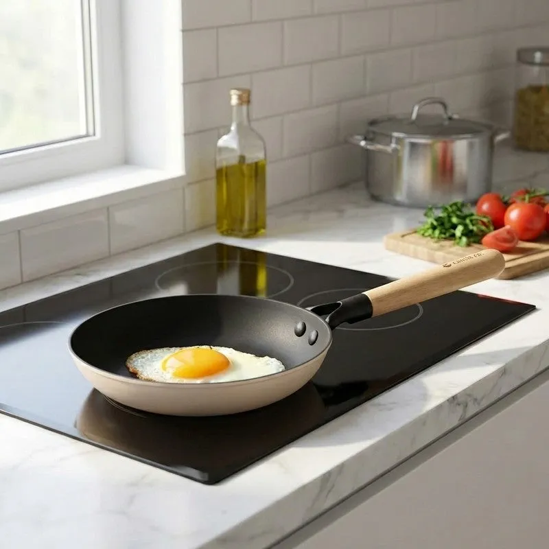 Cumin Co Enamel Cast Iron Frying Pan (White) - 1000 mL media 1